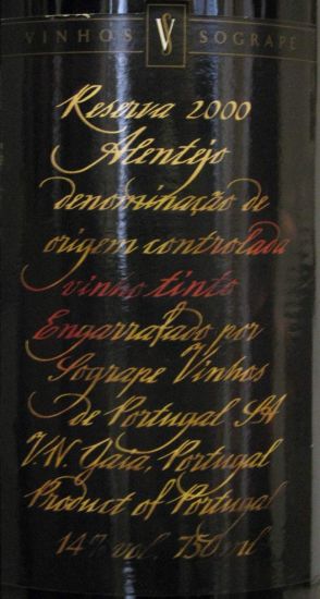 2000 Sogrape Reserva Alentejo Tinto