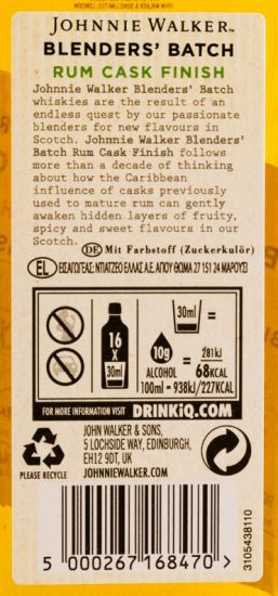 Johnnie Walker Rum Cask Finish Blenders Batch 50cl