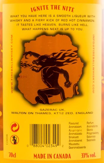 Whisky Liqueur Fireball w/Cinnamon