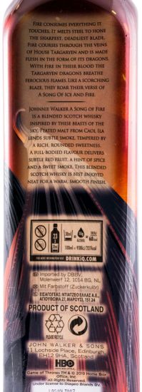 Johnnie Walker Game of Thrones Song of Fire