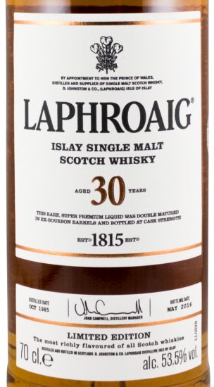 Laphroaig Edição Limitada 30 anos