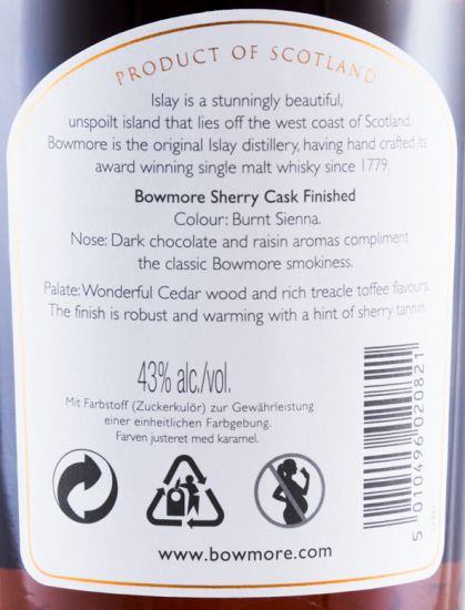 Bowmore Darkest Sherry Cask Finish 15 years