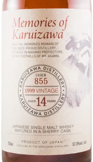 1999 Karuizawa Single Cask N.º 855 Memories of Karuizawa 14 years