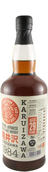 1984 Karuizawa Vintage Cask N.º 7802 29 anos (garrafa n.º 15 e engarrafado em 2014)