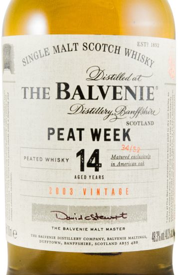2003 Balvenie Peat Week 14 anos