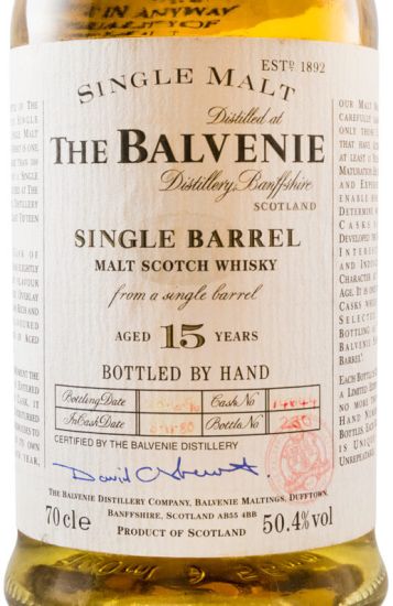 Balvenie 15 years Single Barrel (engarrafado em 1980)