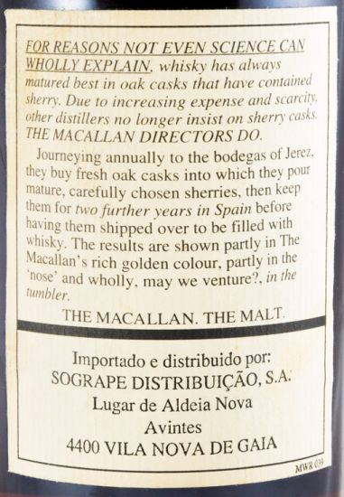 1977 Macallan 18 anos Sherry Cask (engarrafado em 1995)