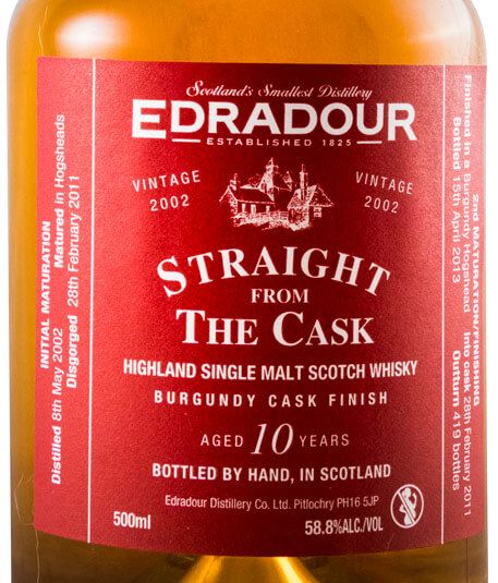 2002 Edradour 10 years Burgundy Cask Finish 50cl