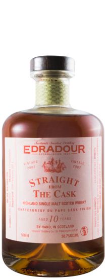 2002 Edradour Châteauneuf-du-Pape Cask Finish 10 anos 50cl