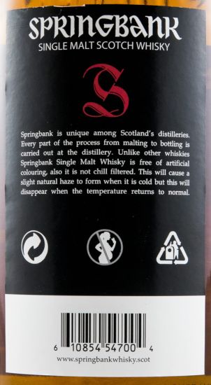 Springbank Cask Strength 12 anos (engarrafado em 2018)