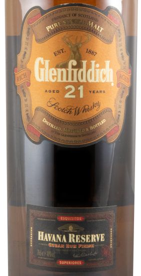 Glenfiddich Havana Reserve Cuban Rum Finish 21 anos (garrafa antiga)