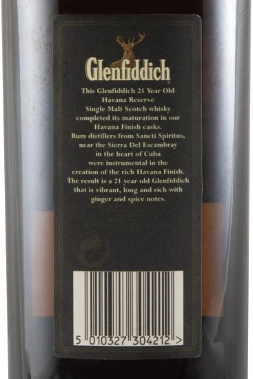Glenfiddich Havana Reserve Cuban Rum Finish 21 anos (garrafa antiga)