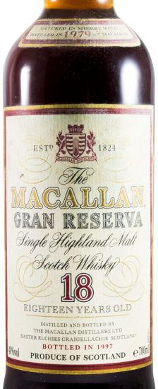 1979 Macallan 18 anos Gran Reserva Sherry Cask (engarrafado em 1997)
