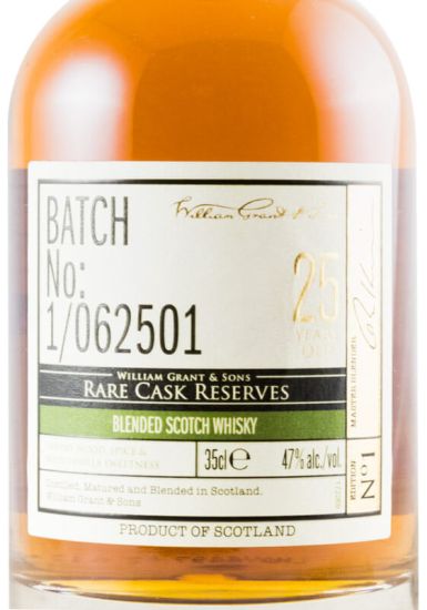 William Grant & Sons 25 anos Limited Batch N.º 1/062501 35cl