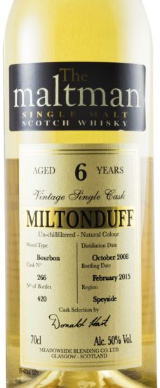 2008 Miltonduff 6 anos Un-chillfiltered