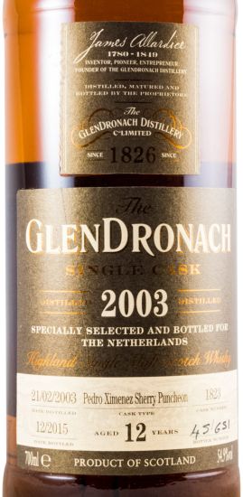2003 GlenDronach 12 anos Pedro Ximenez Sherry Puncheon