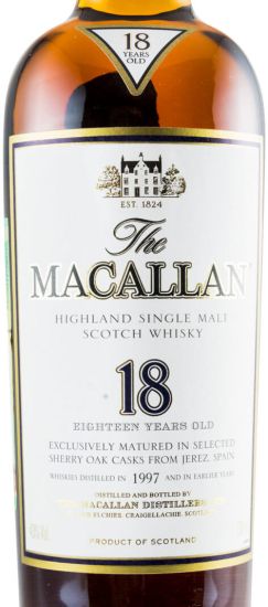 Macallan 18 anos Sherry Cask (engarrafado em 1997)