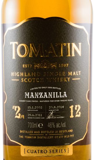 2002 Tomatin 12 anos Manzanilla Cuatro Series