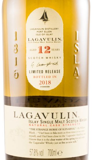 2018 Lagavulin Natural Cask Strenght Edição Limitada 12 anos