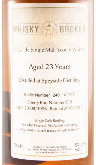 1996 Whisky Broker Speyside Distillery 23 anos