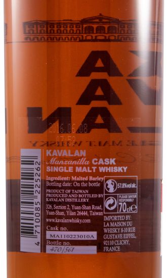Kavalan Solist Manzanilla Single Malt 57.8%