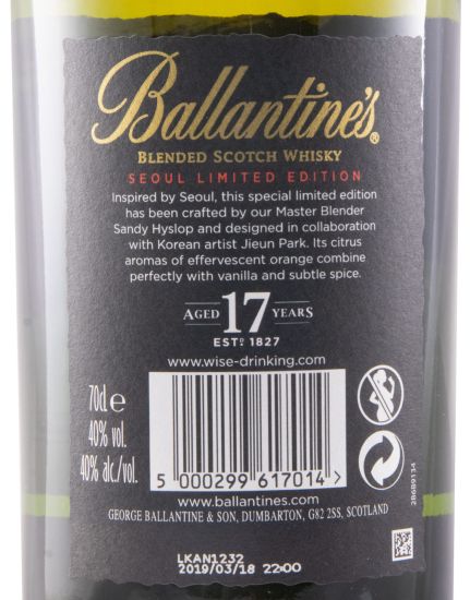 Ballantine's Seoul Edição Limitada 17 anos