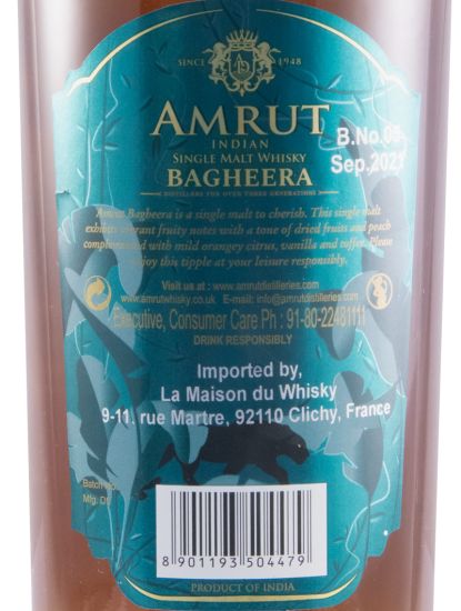 Amrut Bagheera Sherry Cask Finish c/2 Copos