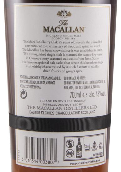 Macallan Sherry Oak 2022 Release 25 anos