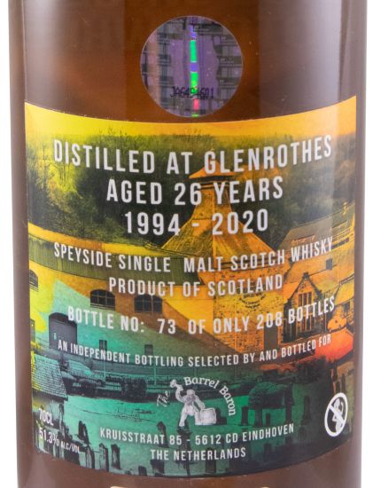 1994 The Barrel Baron Glenrothes Sherry Butt 26 anos (engarrafado em 2020)