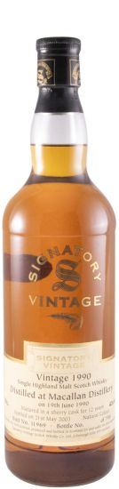 1990 Signatory Vintage Macallan 12 anos (engarrafado em 2003)