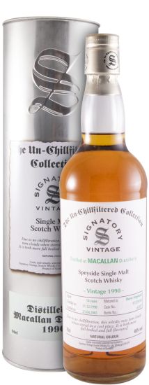 1990 Signatory Vintage Macallan Cask 97/278/49 The Un-Chillfiltered Collection 14 anos (engarrafado em 2005)