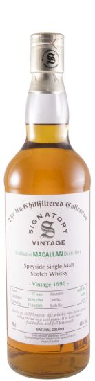 1990 Signatory Vintage Macallan Cask 16296 The Un-Chillfiltered Collection 15 anos (engarrafado em 2005)