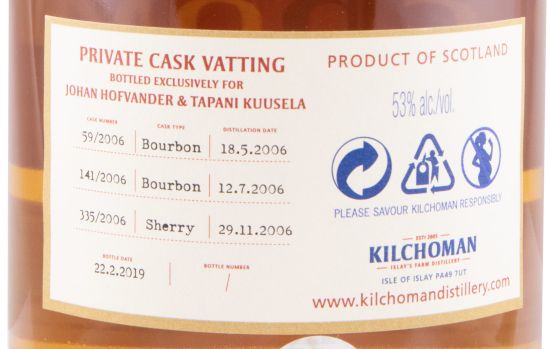 2006 Kilchoman Private Cask Vatting Bourbon & Sherry