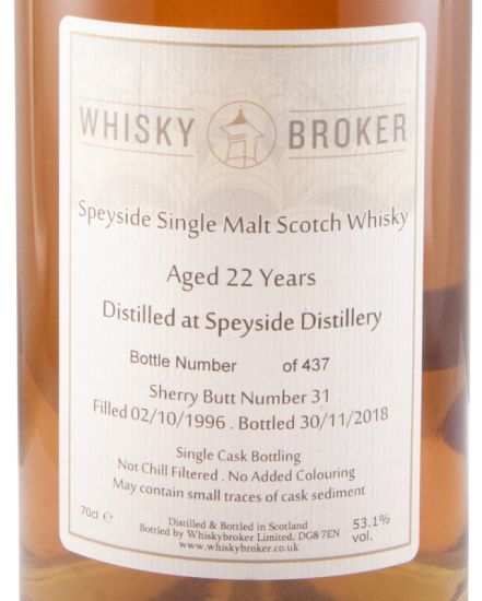 1996 Whisky Broker Speyside 22 anos