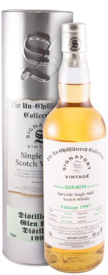 1997 Signatory Vintage Glen Keith The Un-Chillfiltered Collection 21 anos (engarrafado em 2018)