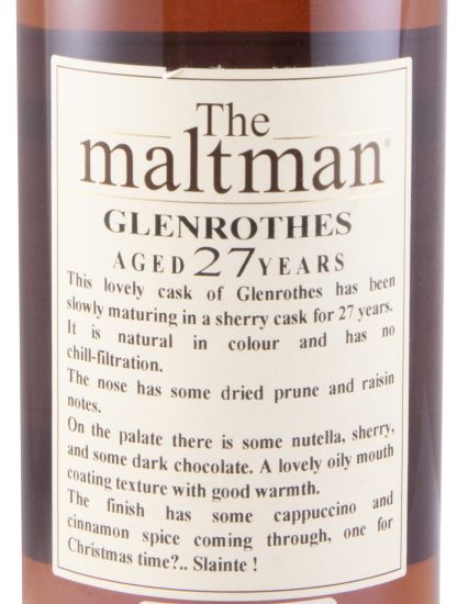 1989 The Maltman Glenrothes 27 anos (engarrafado em 2016)
