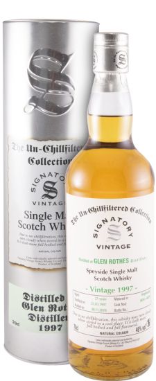 1997 Signatory Vintage Glenrothes The Un-Chillfiltered Collection 21 anos (engarrafado em 2018)