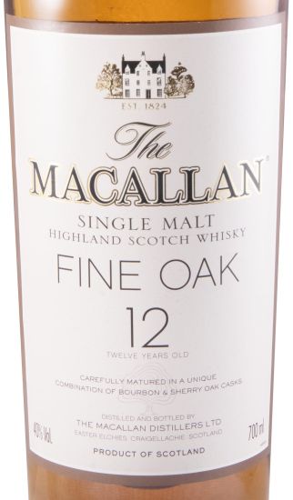 Macallan Fine Oak 12 anos (garrafa antiga c/saco)