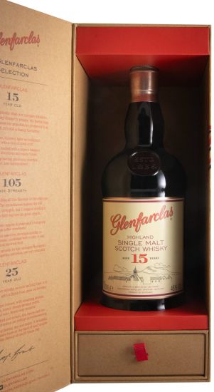 Glenfarclas 15 years w/2 Miniatures Glenfarclas 105 & Glenfarclas 25 years