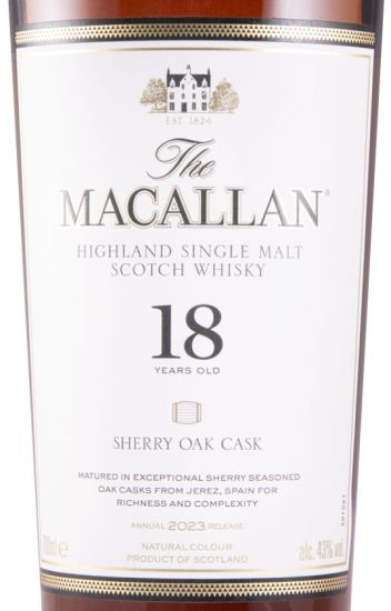 Macallan Sherry Oak 2023 Release 18 anos