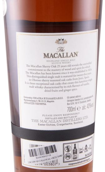 Macallan Sherry Oak 2021 Release 25 anos