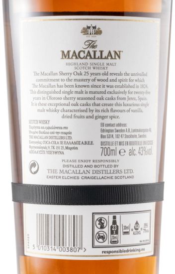 Macallan Sherry Oak 2020 Release 25 anos