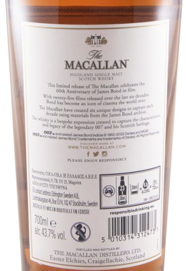 Conjunto Macallan James Bond 60th Anniversary 6x70cl