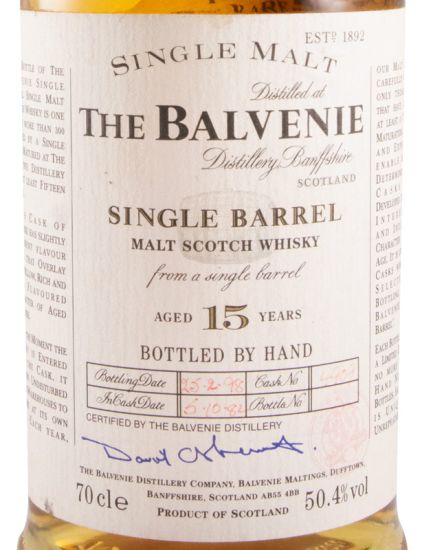 Balvenie Single Barrel Cask 4909 15 anos (engarrafado em 1998)