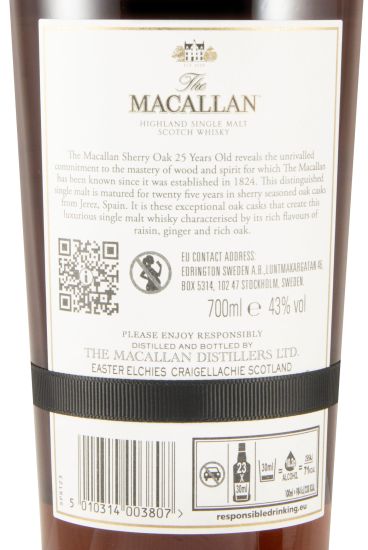 Macallan Sherry Oak 2023 Release 25 anos
