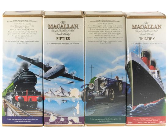 Conjunto Macallan Travel Decades Series Collection 4x50cl (caixa danificada)