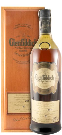 1968 Glenfiddich Vintage Reserve Cask N.º 13147 30 anos