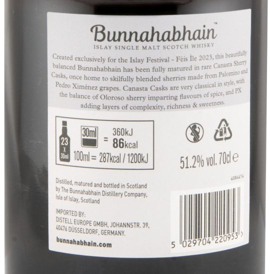 2023 Bunnahabhain Fèis Ìle Canasta Cask Matured Limited Release