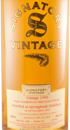 Signatory Vintage Springbank 1990-2001 11 anos (garrafa n.º 108) 3L
