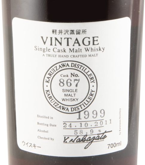 1999 Karuizawa Vintage Single Cask N.º 867 (engarrafado em 2011)